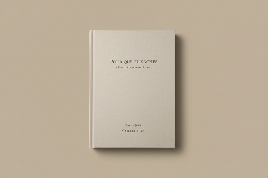 Journal guidé relié main Pour que tu saches - Édition Premium Blanc Ivoire - Bass & Jude Collection