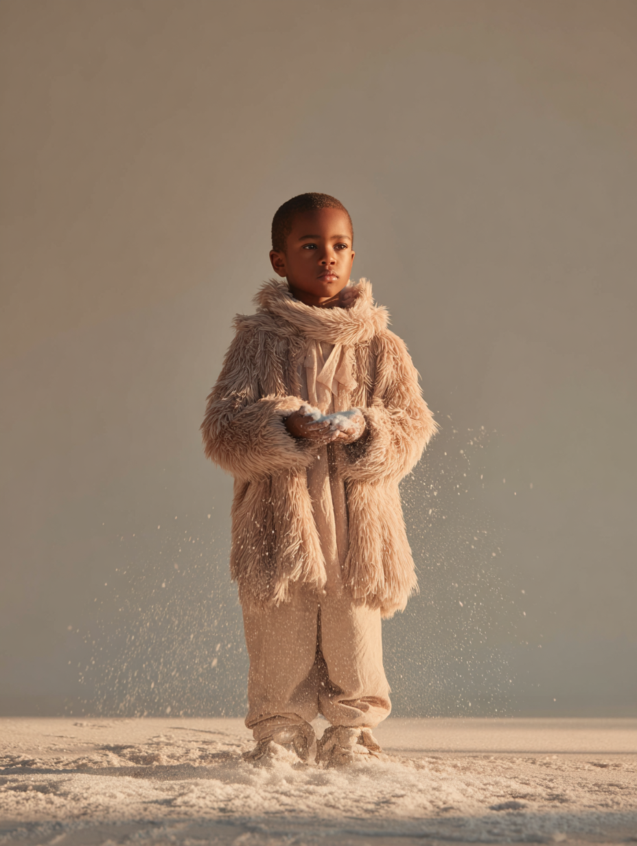 Enfant jouant dans la neige - cadeau de naissance original livre de famille Pour que tu saches - Bass & Jude Collection